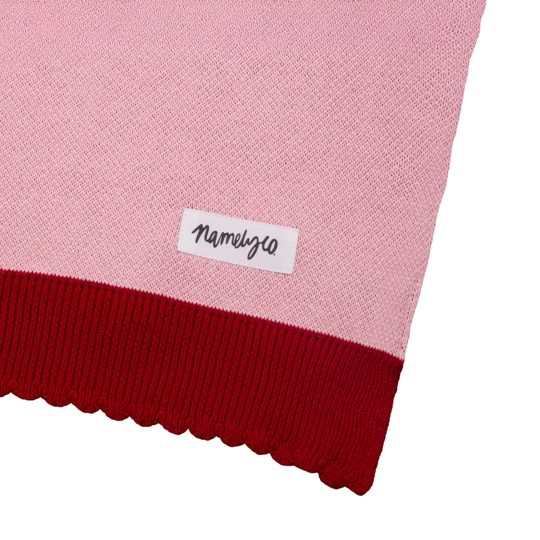 Cherry Squiggle Name Blanket