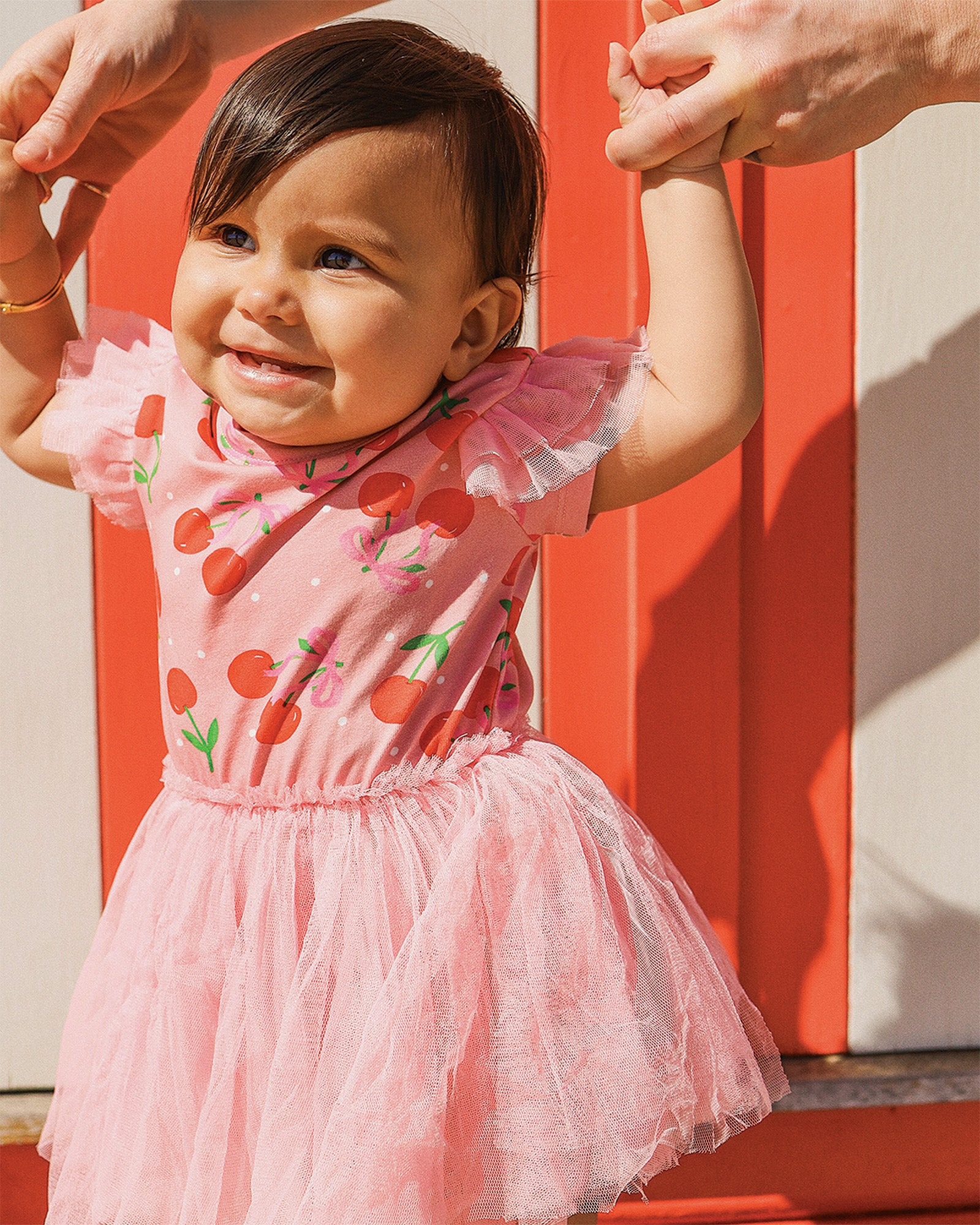 POLKA CHERRY CIRCUS FRILL BODYSUIT DRESS