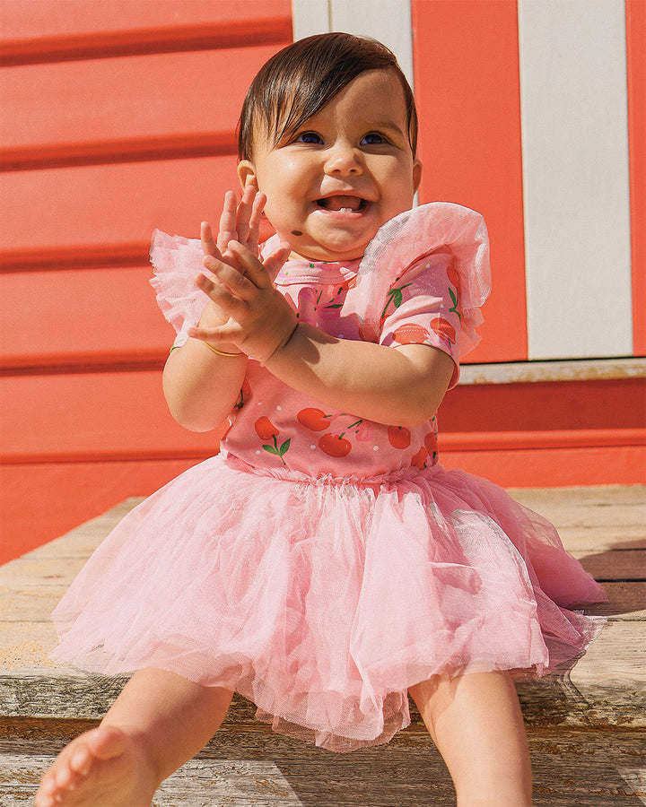 POLKA CHERRY CIRCUS FRILL BODYSUIT DRESS