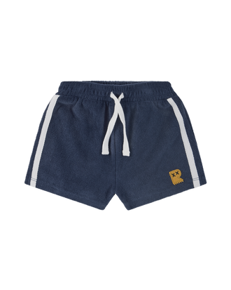 DINO DASH BABY TERRY SHORTS IN NAVY