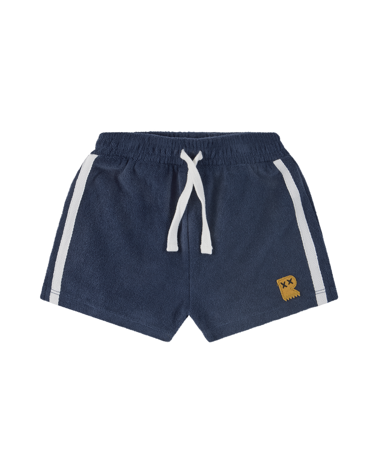 DINO DASH BABY TERRY SHORTS IN NAVY