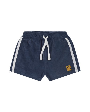 DINO DASH BABY TERRY SHORTS IN NAVY