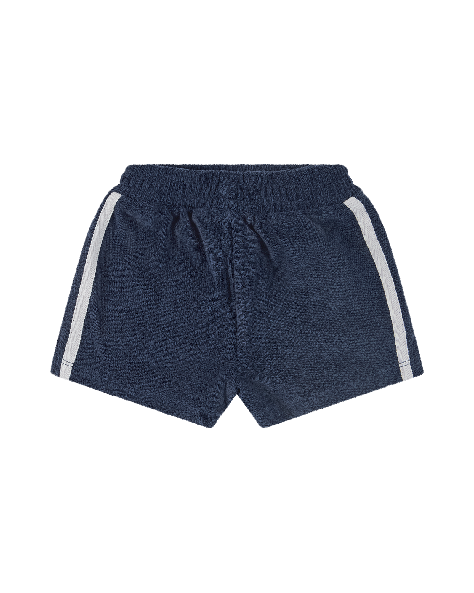 DINO DASH BABY TERRY SHORTS IN NAVY