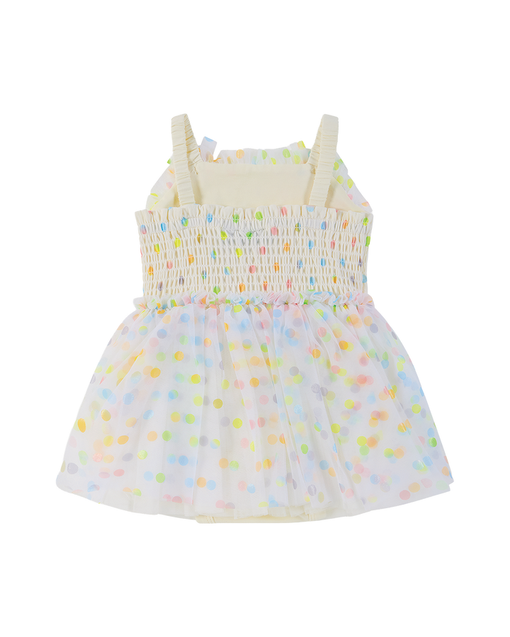 RAINBOW POLKA DOT WISHES TULLE BABY DRESS