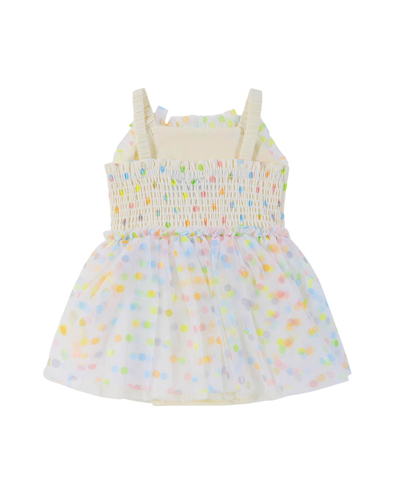 RAINBOW POLKA DOT WISHES TULLE BABY DRESS