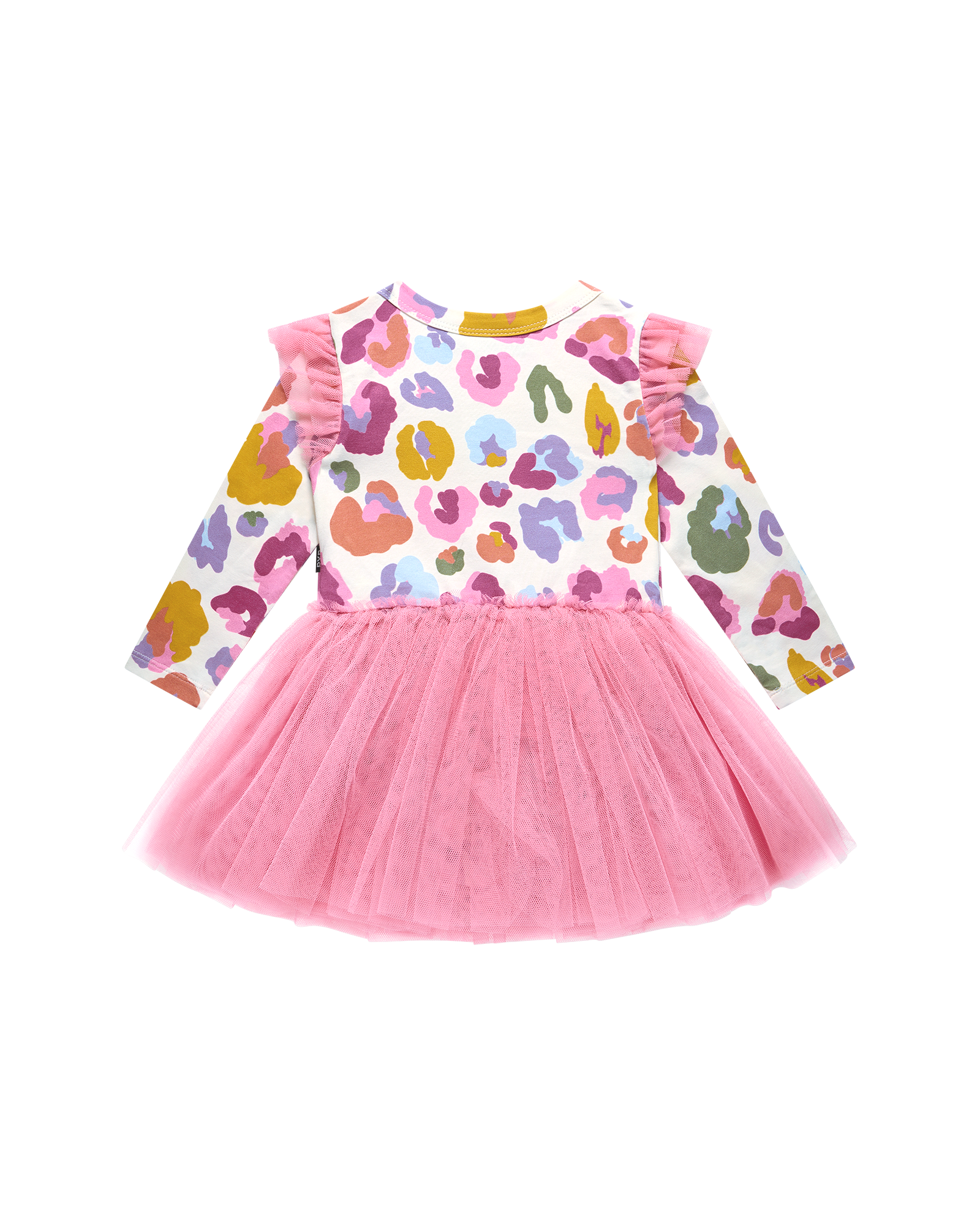 RAINBOW LEOPARD CIRCUS FRILL BODYSUIT DRESS