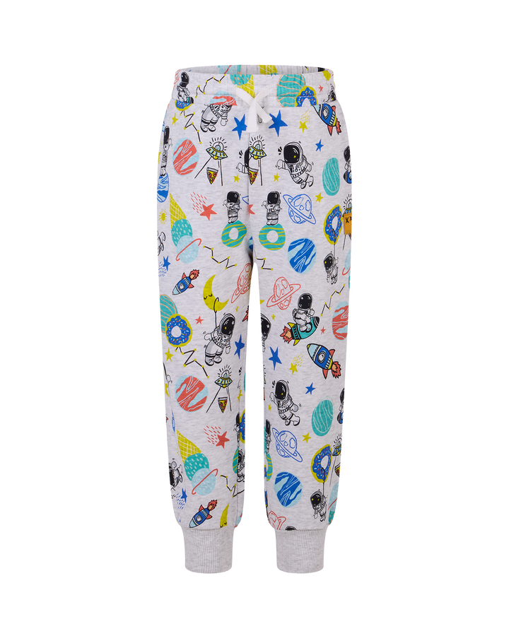 ROCK MY GALAXY FRENCH TERRY TRACK PANTS IN GREY MARLE | Rock Your Baby