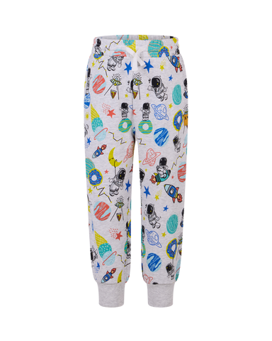 ROCK MY GALAXY FRENCH TERRY TRACK PANTS IN GREY MARLE