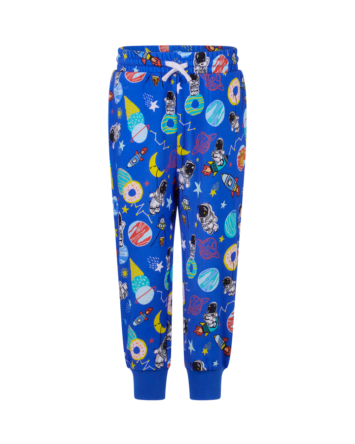 ROCK MY GALAXY FRENCH TERRY TRACK PANTS IN ROCKET BLUE | Rock Your Baby