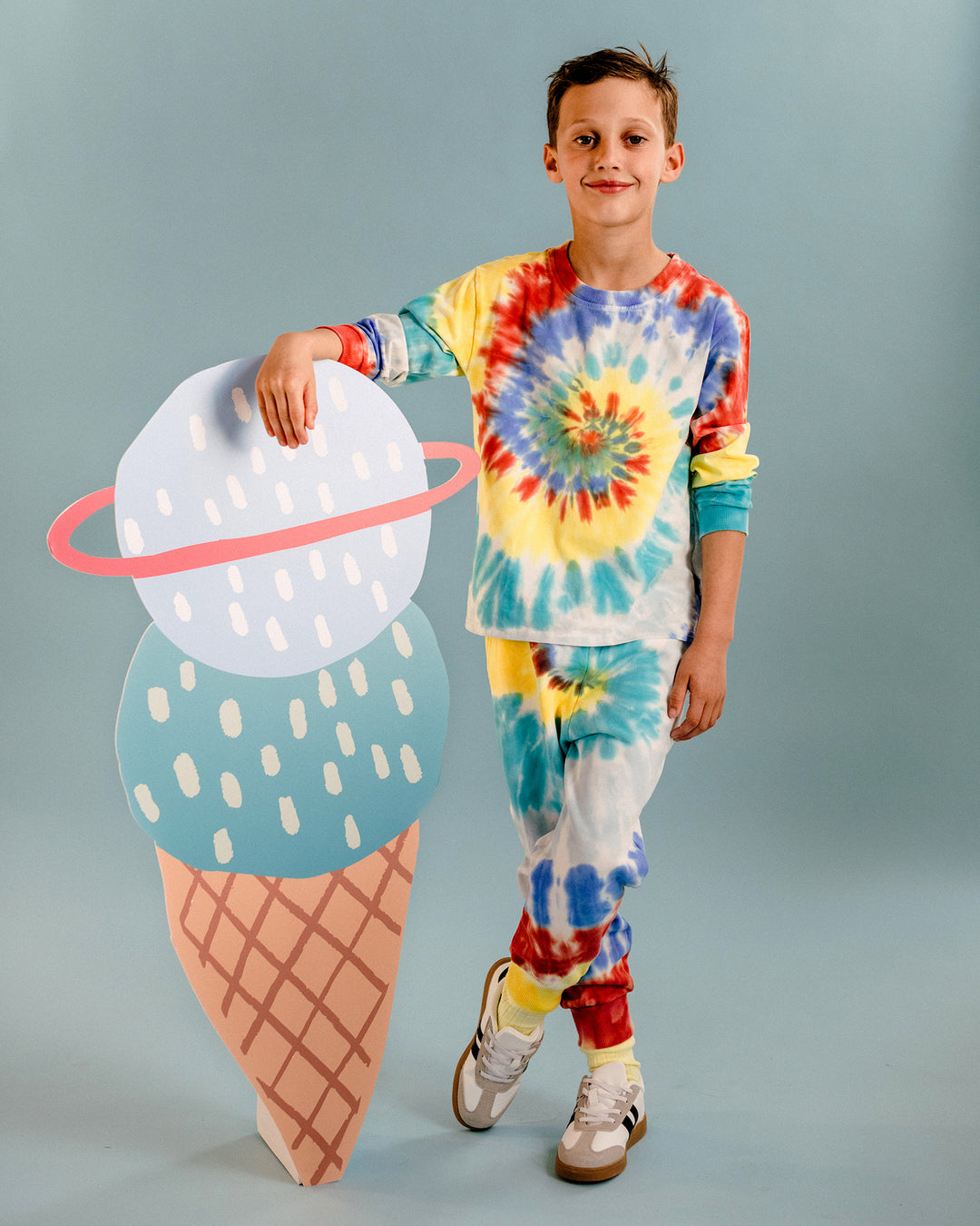 COSMIC POWERS TIE DYE TRACK PANTS