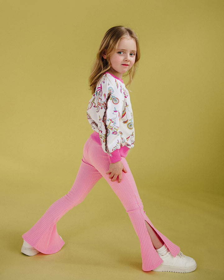 DISCO FLARE LEGGING IN PINK