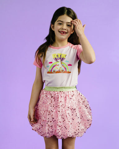 BUBBLY SKIRT IN SOFT PINK