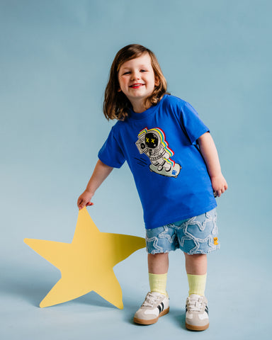 STARS ALIGNED DENIM SHORTS
