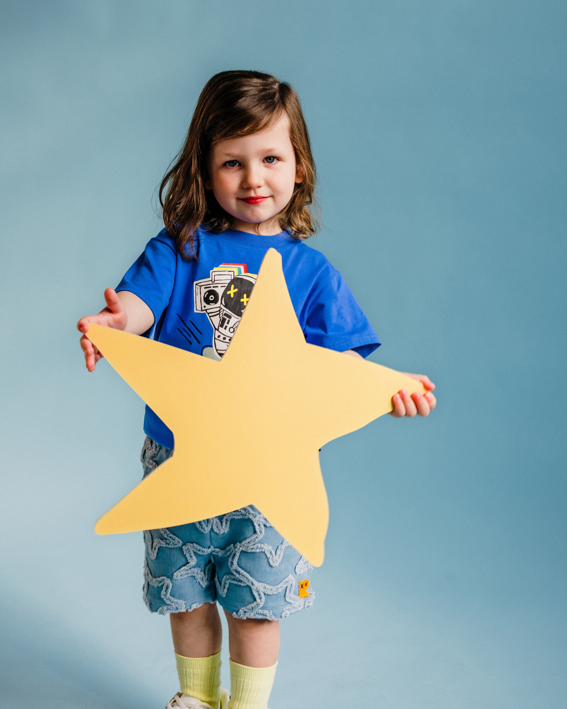 STARS ALIGNED DENIM SHORTS