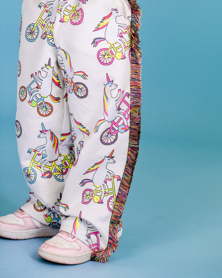 UNICORN BIKE FUNKY FRINGE TRACK PANT IN CREAM