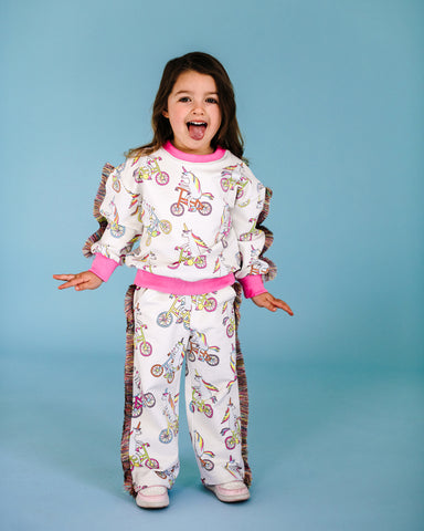 UNICORN BIKE FUNKY FRINGE TRACK PANT IN CREAM