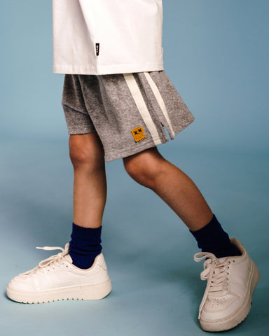DINO DASH TERRY SHORTS IN GREY MARLE