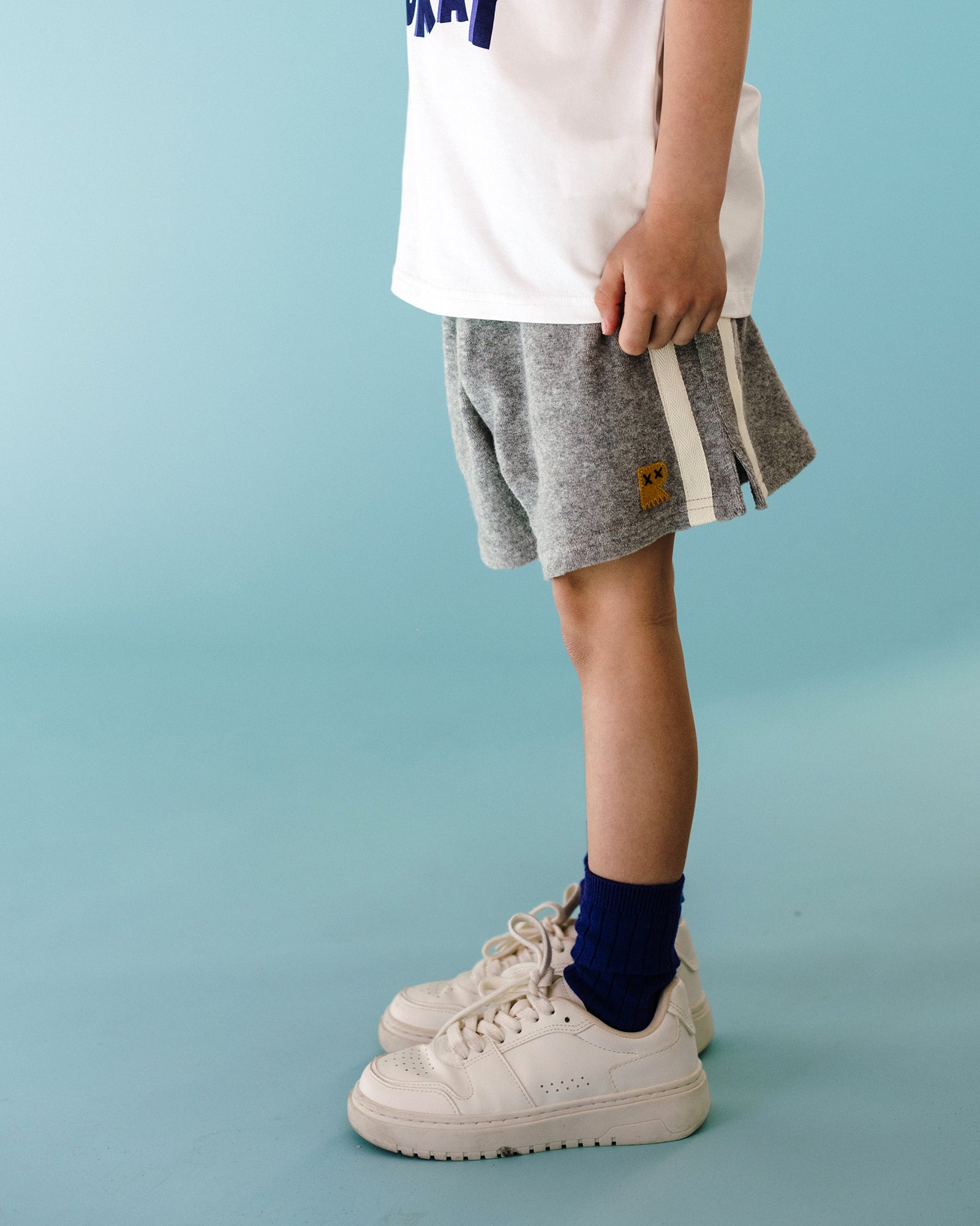 DINO DASH TERRY SHORTS IN GREY MARLE