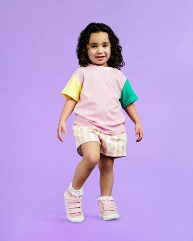 DAISY STRIPE SUMMER WOVEN SHORT