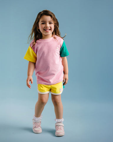 70'S SPORTY TERRY SHORT IN LEMON