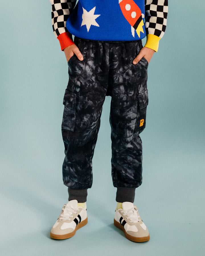 ROCK OUT CARGO TRACK PANTS IN SPACE GREY