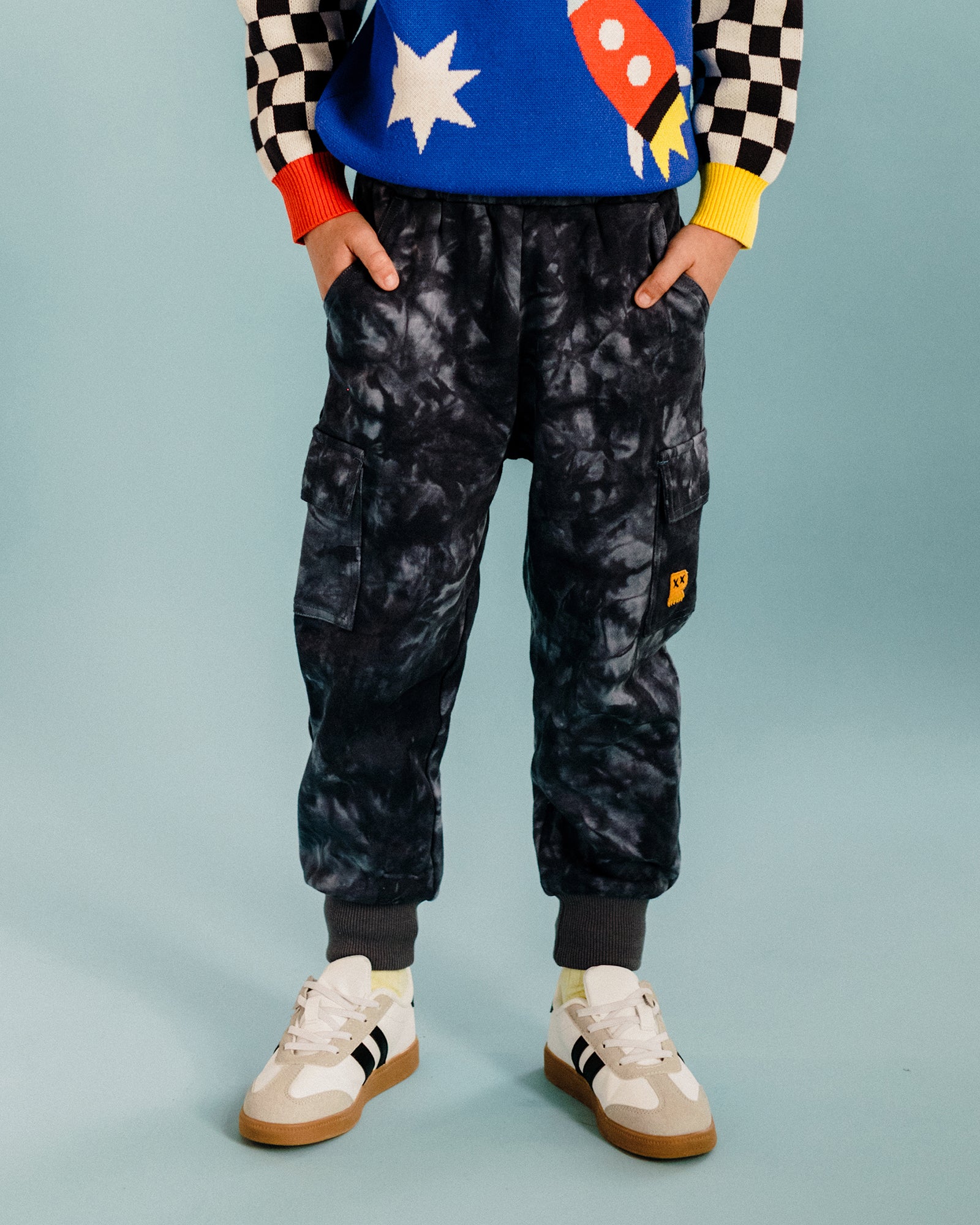 ROCK OUT CARGO TRACK PANTS IN SPACE GREY