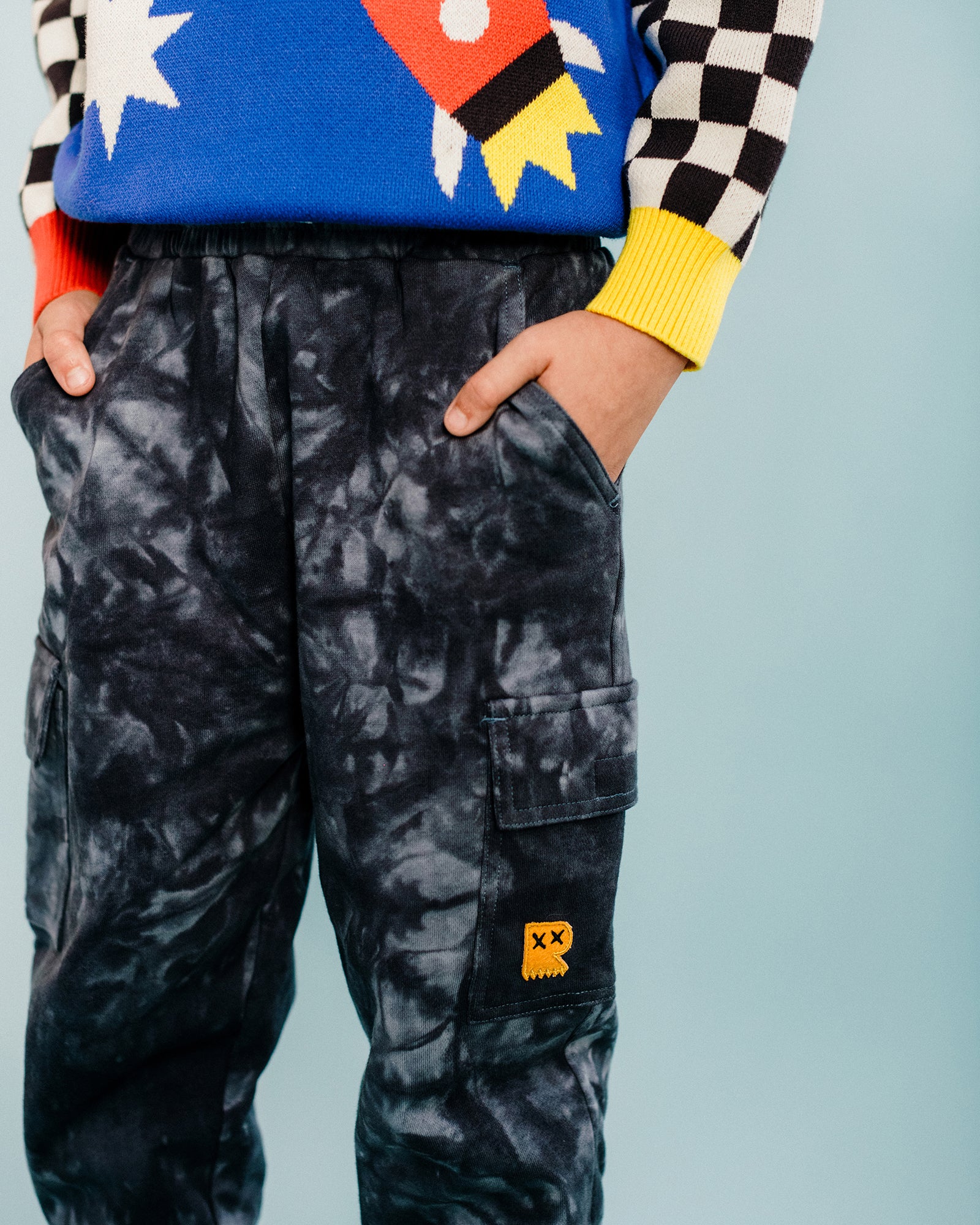 ROCK OUT CARGO TRACK PANTS IN SPACE GREY