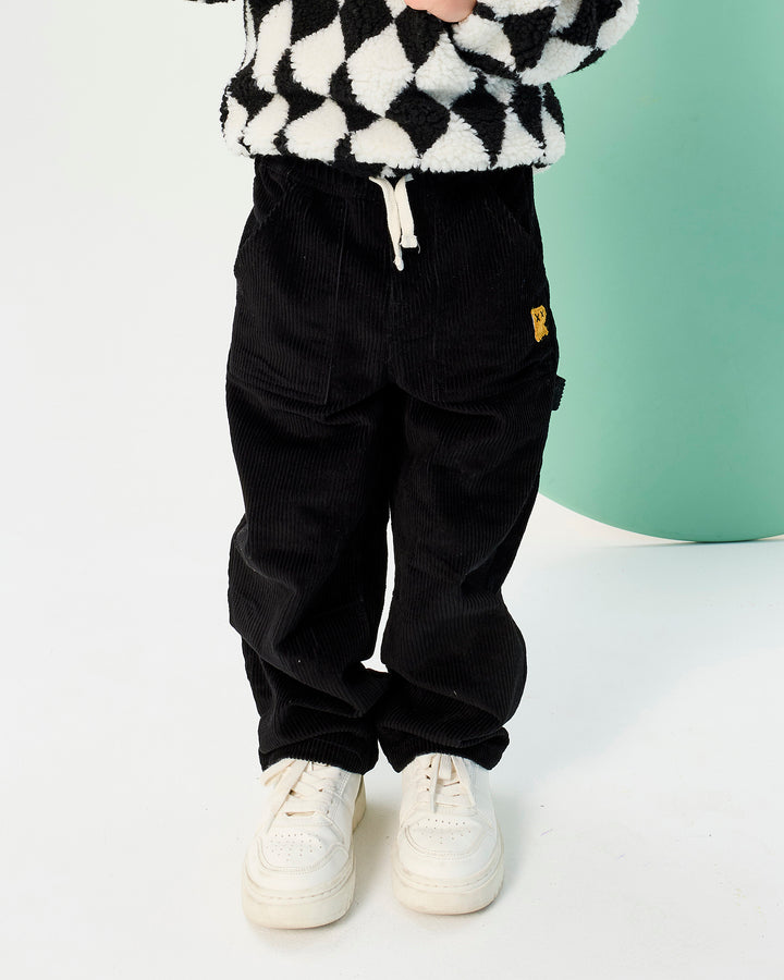 CHUNKY CORD RELAXED PANT IN CHARCOAL