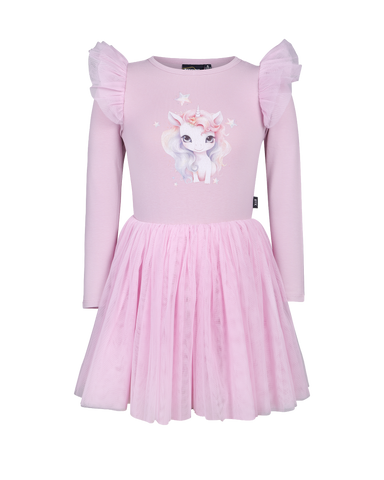 REBEL UNICORN LONG SLEEVE DRESS IN DUSTY LILAC