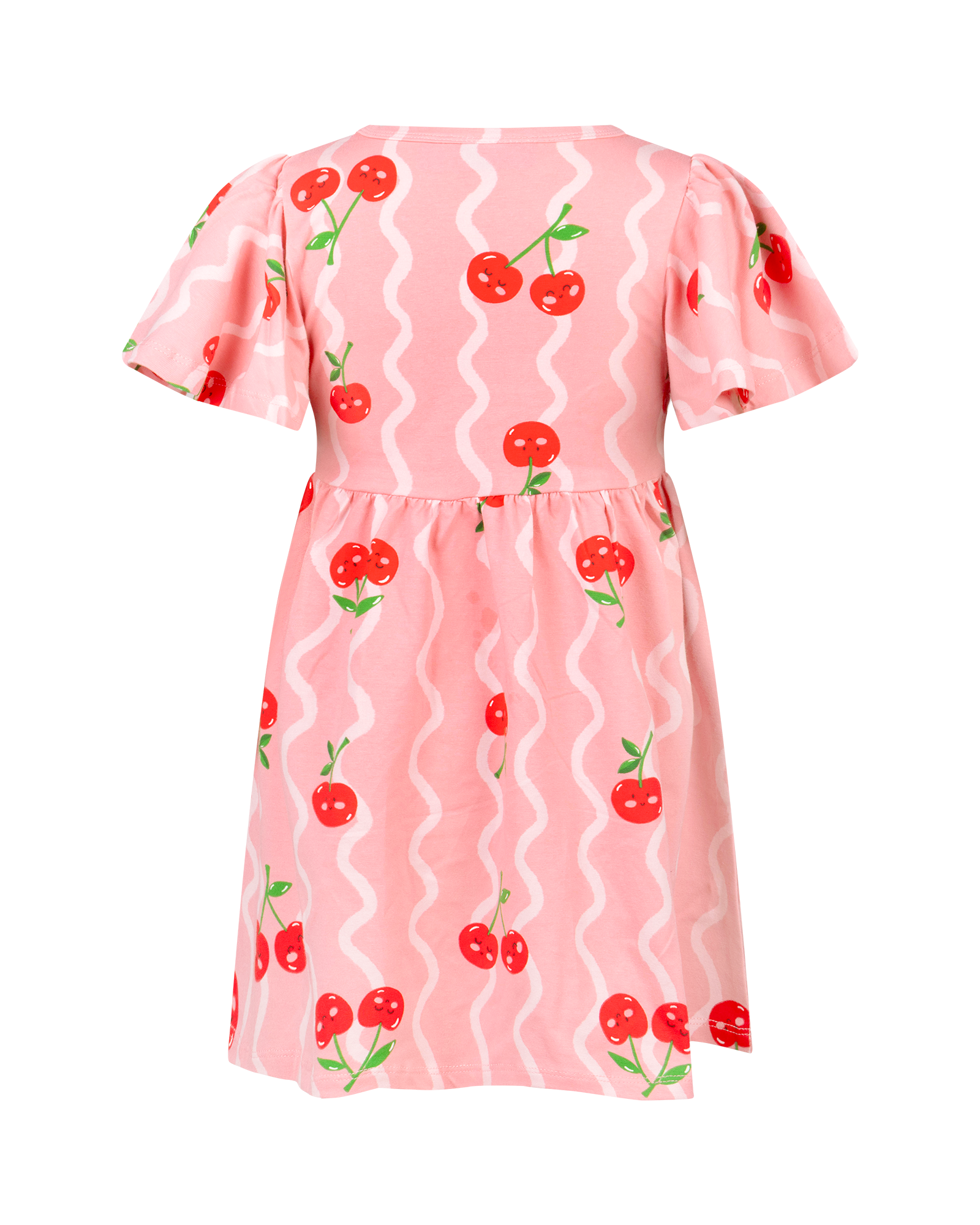 CHERRY SQUIGGLE SHORT SLEEVE BOWIE DRESS