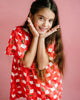 CHERRY CHECK SHORT SLEEVE BOWIE DRESS