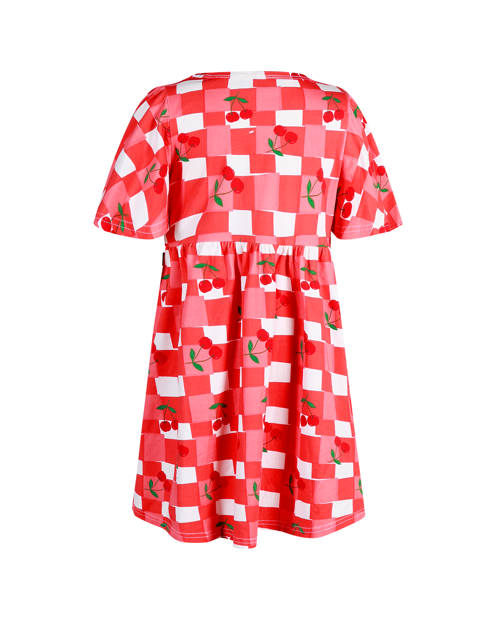 CHERRY CHECK SHORT SLEEVE BOWIE DRESS