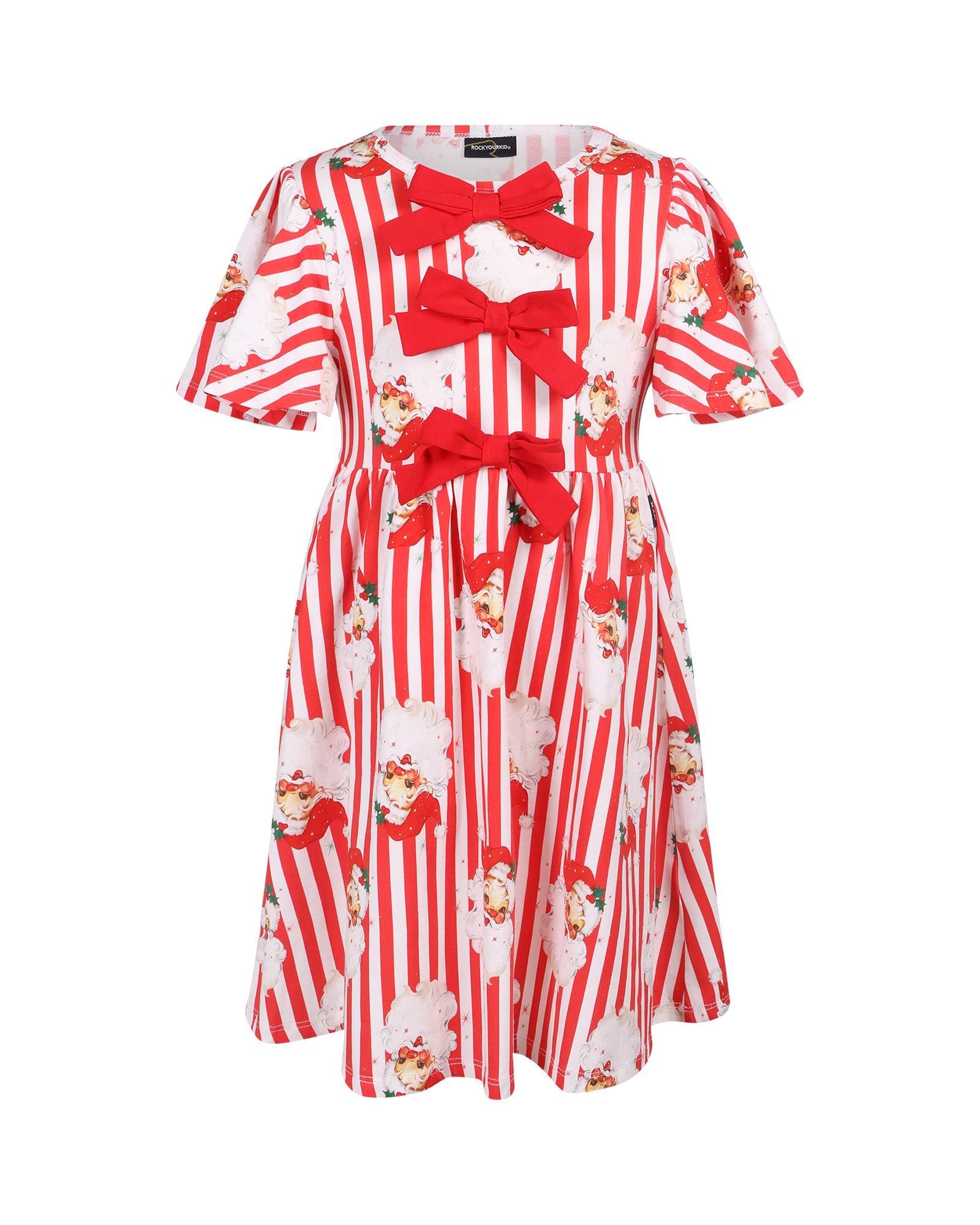 NORTH POLE STRIPE BOWIE DRESS