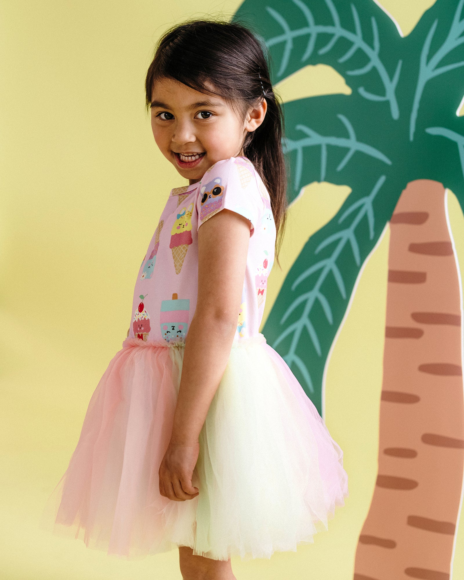 PASTEL SCOOPS SHORT SLEEVE CIRCUS DRESS