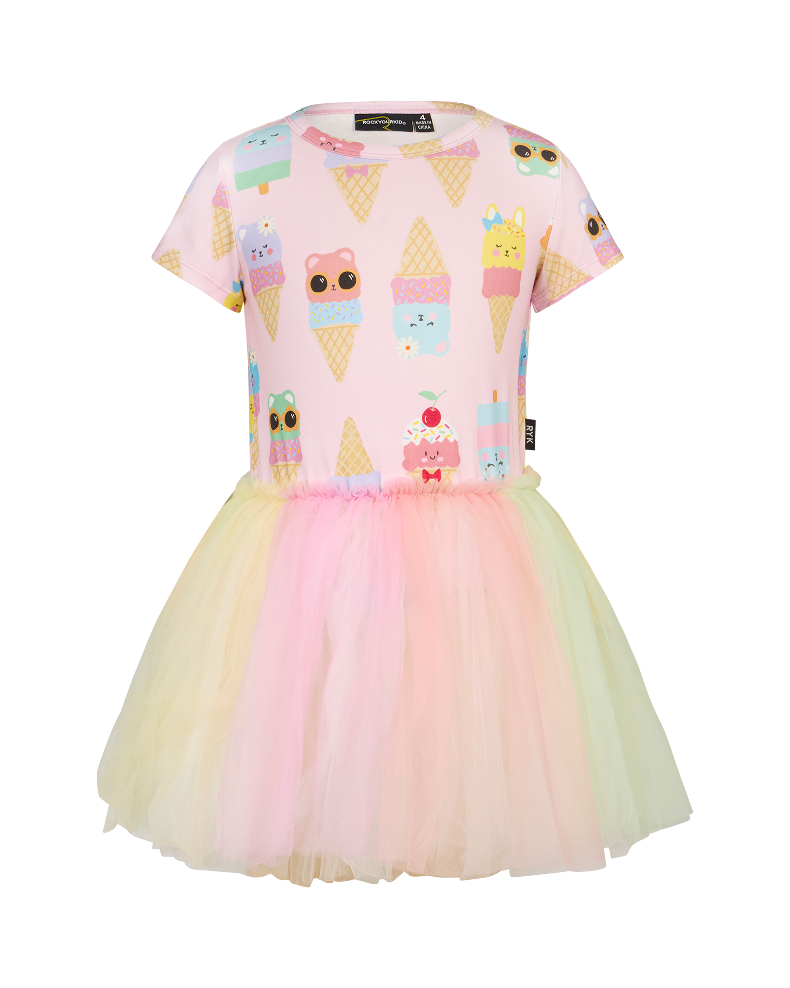 PASTEL SCOOPS SHORT SLEEVE CIRCUS DRESS