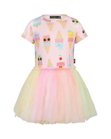 PASTEL SCOOPS SHORT SLEEVE CIRCUS DRESS