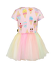 PASTEL SCOOPS SHORT SLEEVE CIRCUS DRESS