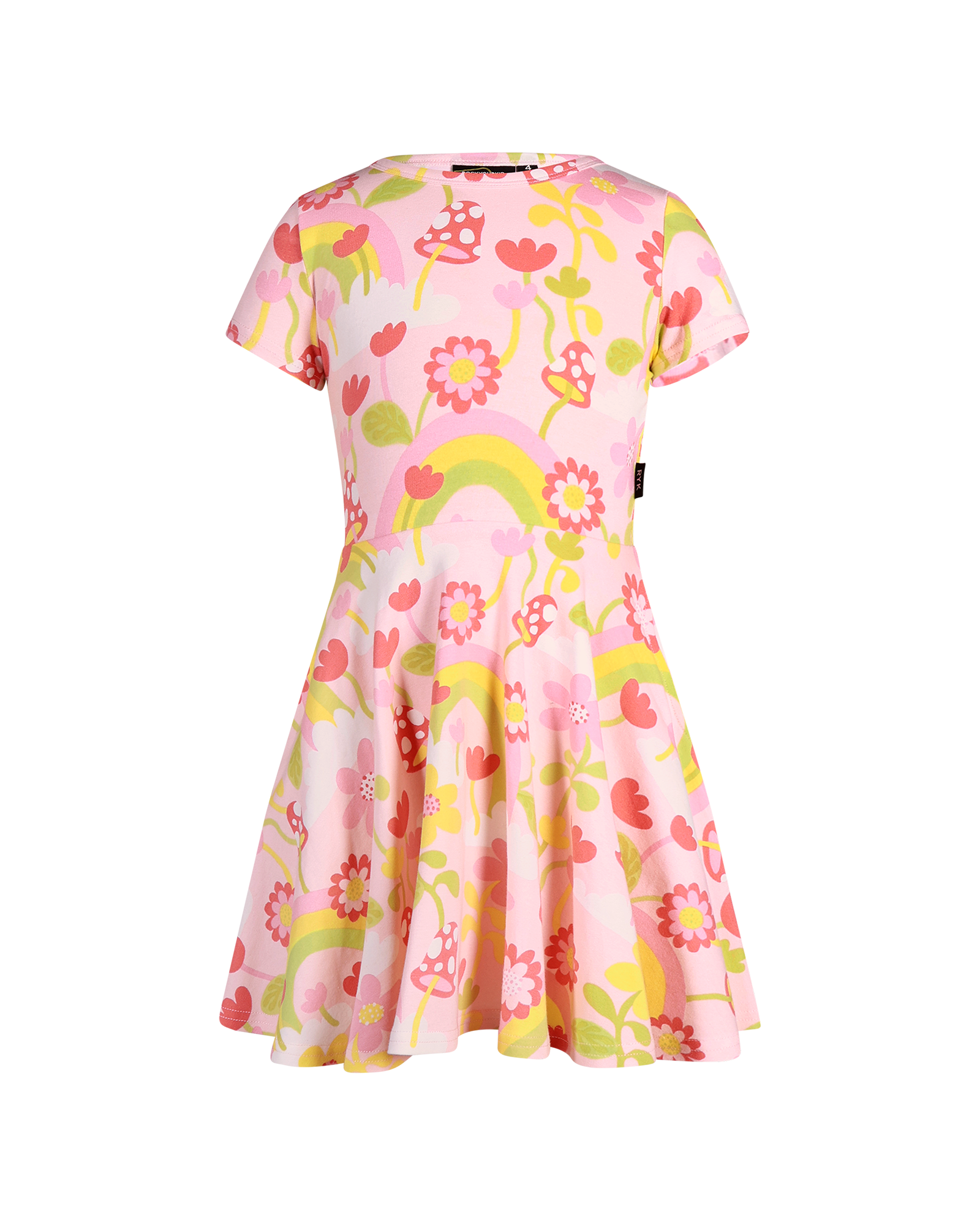 MUSHROOM WORLD SHORT SLEEVE WAISTED DRESS