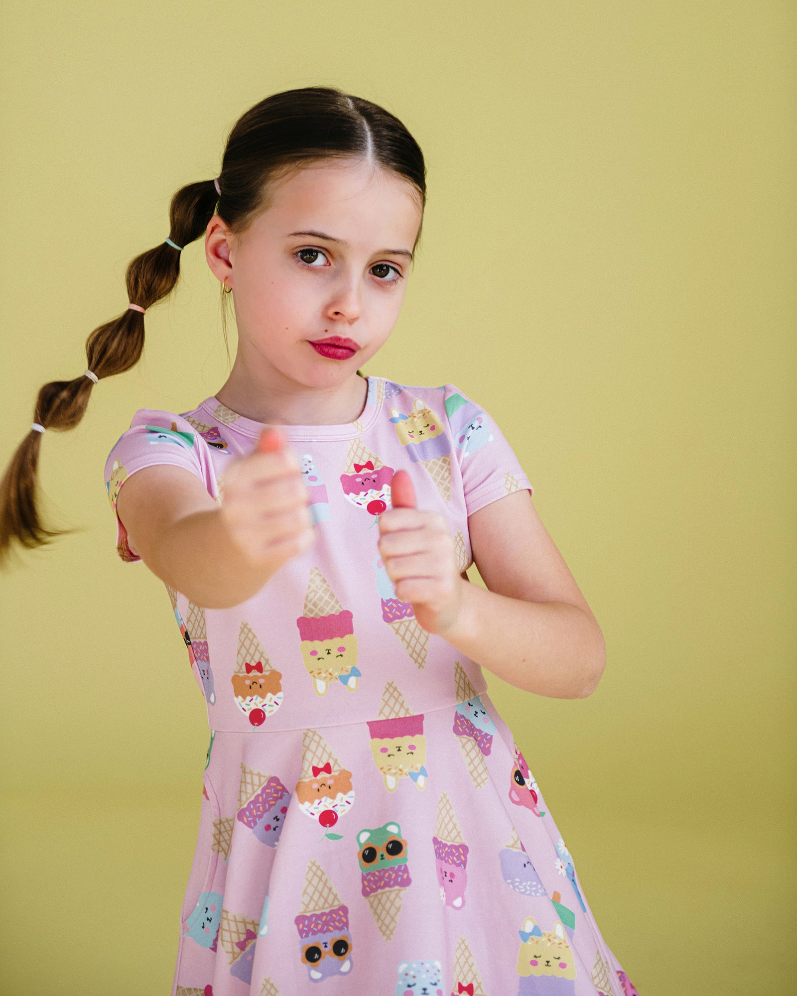 PASTEL SCOOP SHORT SLEEVE WAISTED DRESS