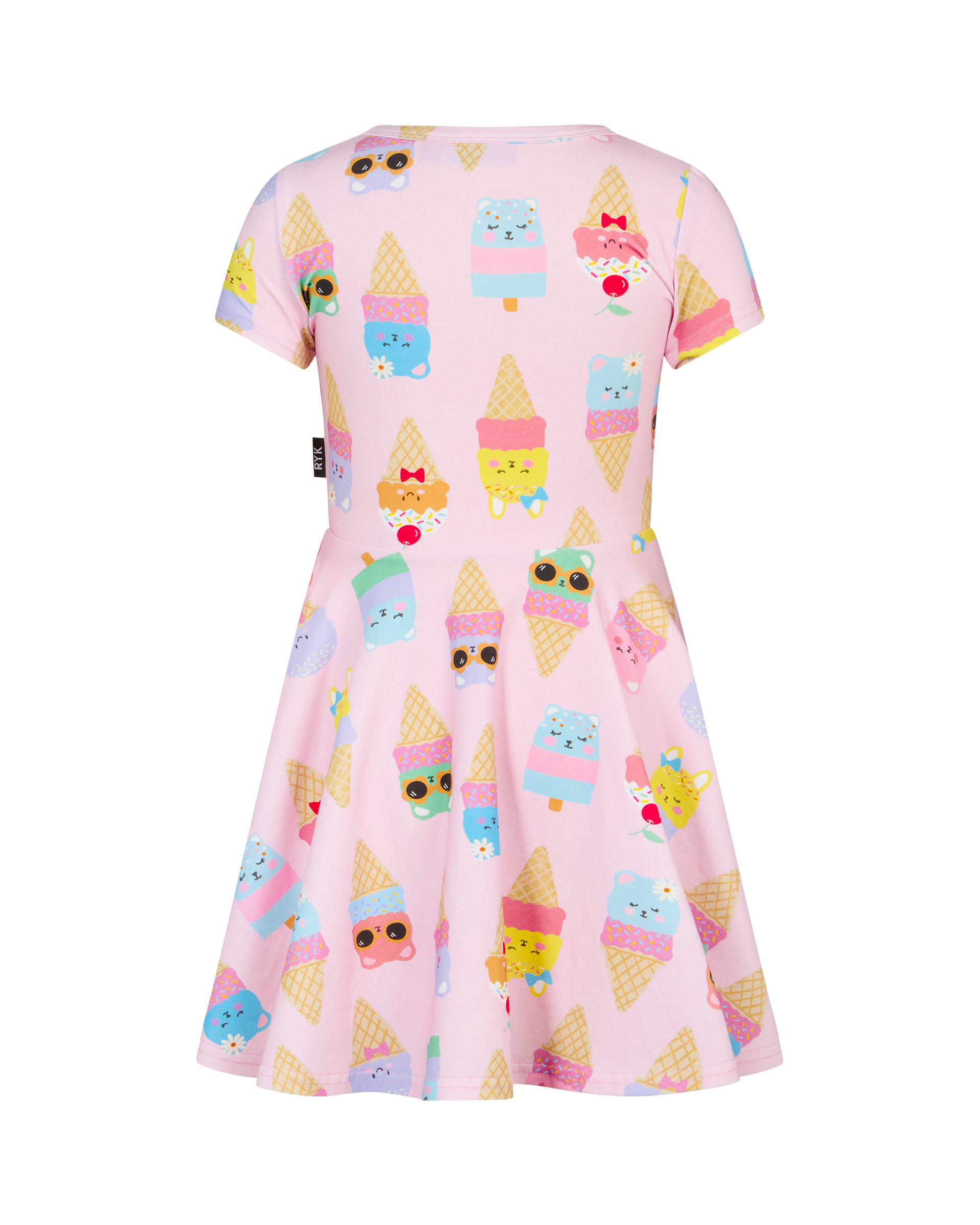 PASTEL SCOOP SHORT SLEEVE WAISTED DRESS