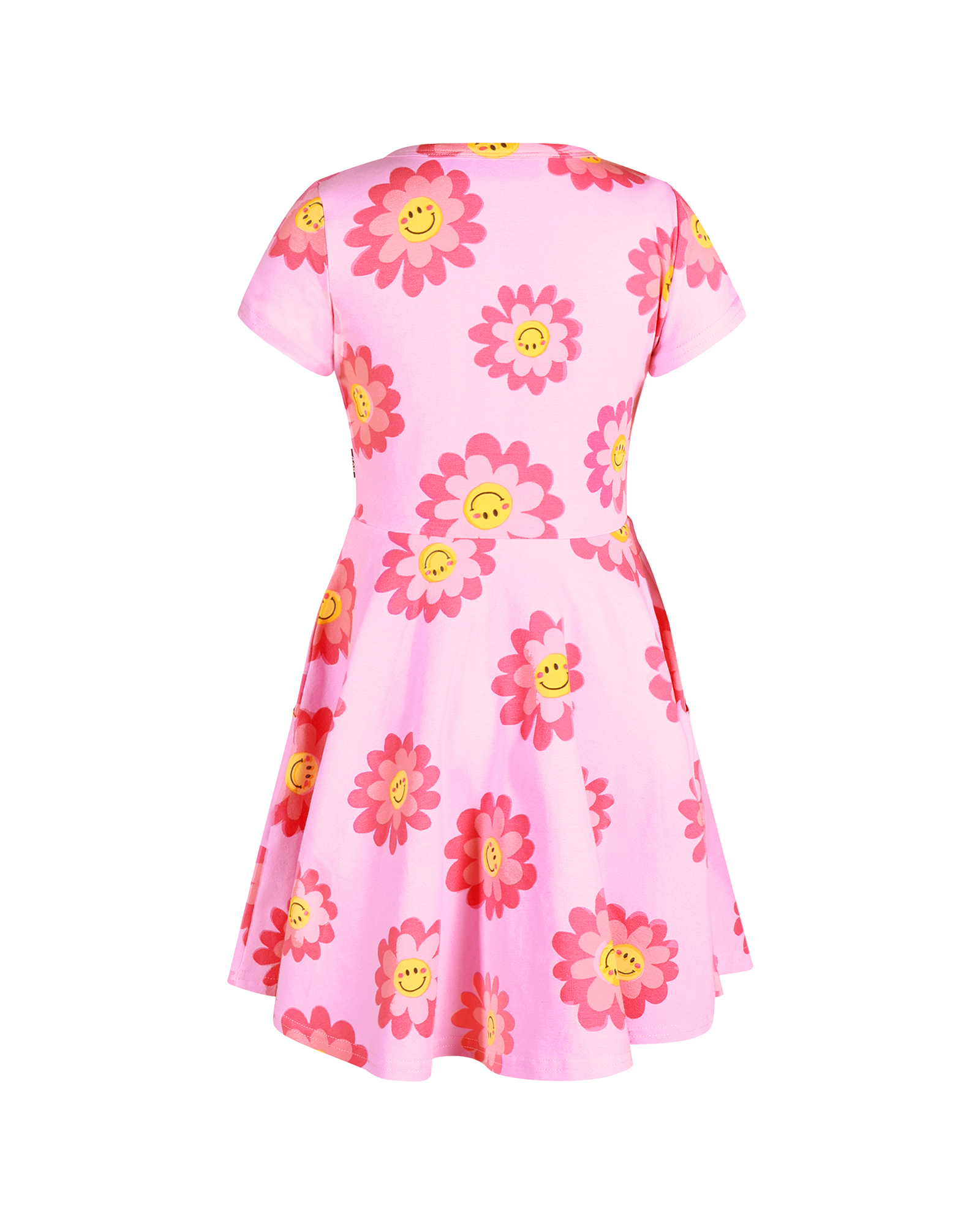 DAISY SMILE SHORT SLEEVE WAISTED DRESS