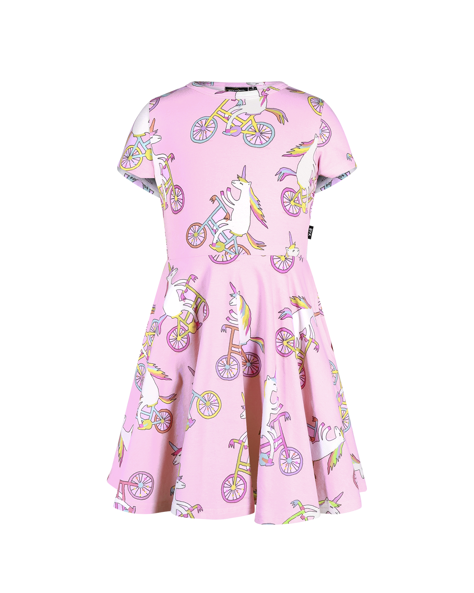 UNICORN BIKE SHORT SLEEVE WAISTED DRESS