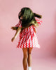 WAVY SHORT SLEEVE HOLIDAY DRESS