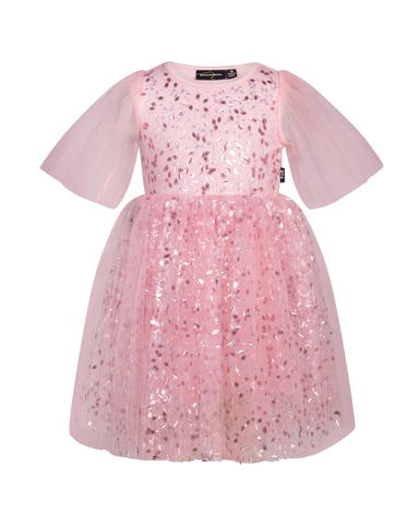 CHERRY SHORT SLEEVE TWIRLY TULLE DRESS