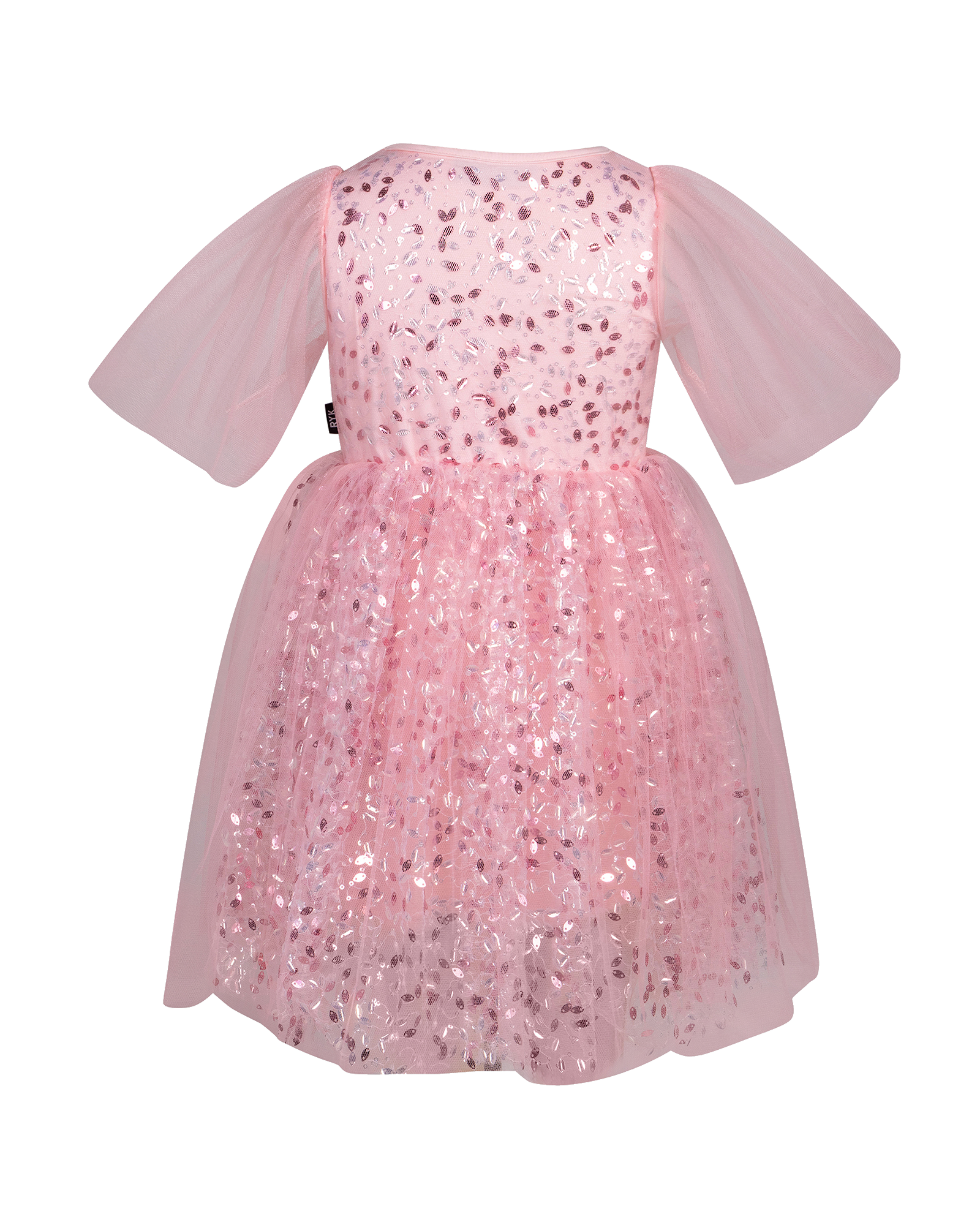 CHERRY SHORT SLEEVE TWIRLY TULLE DRESS