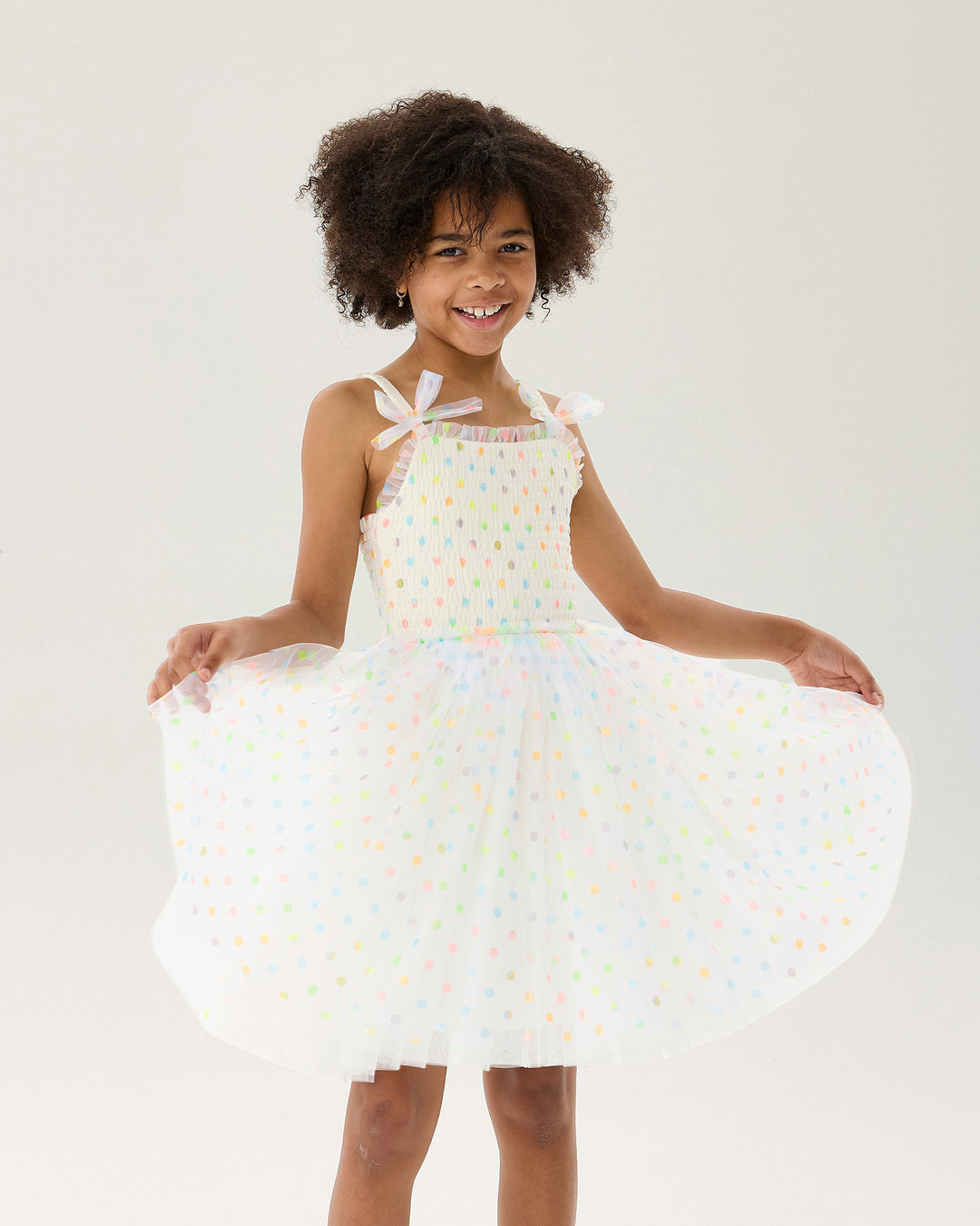 RAINBOW POLKA DOT WISHES TULLE DRESS | Rock Your Baby