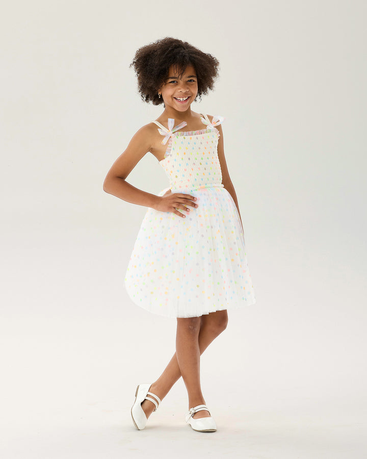 RAINBOW POLKA DOT WISHES TULLE DRESS