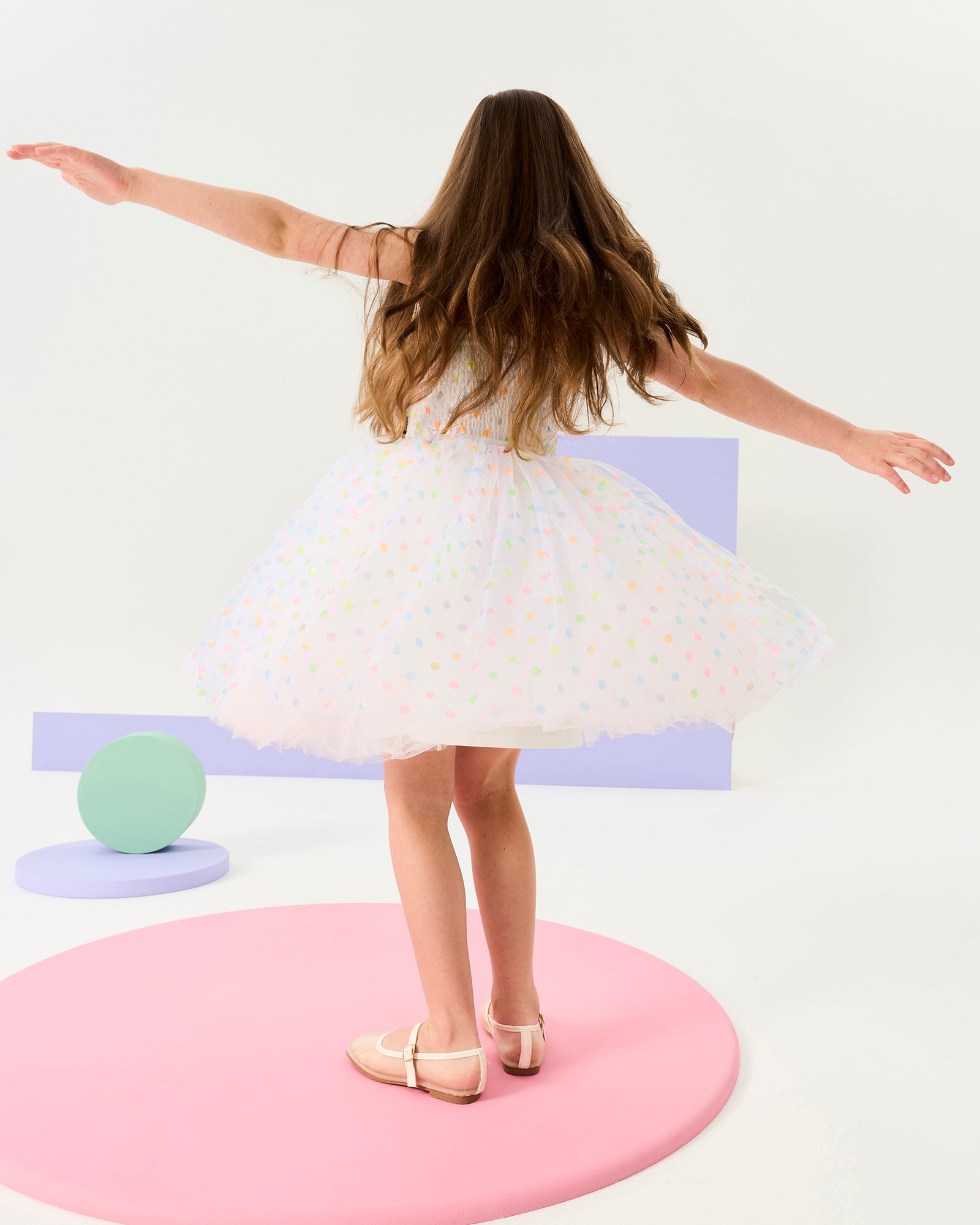 RAINBOW POLKA DOT WISHES TULLE DRESS
