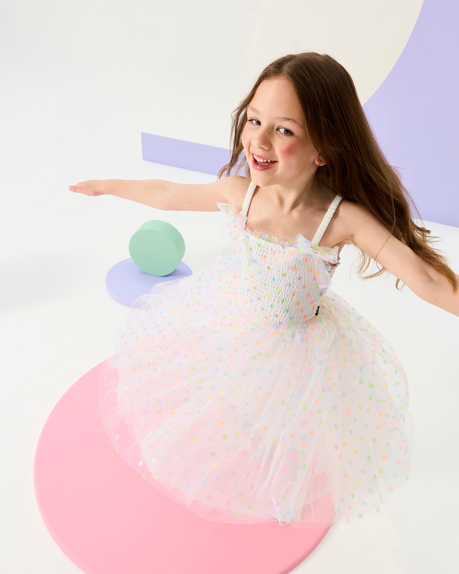 RAINBOW POLKA DOT WISHES TULLE DRESS
