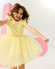 RUFFLE TULLE DRESS IN LEMON